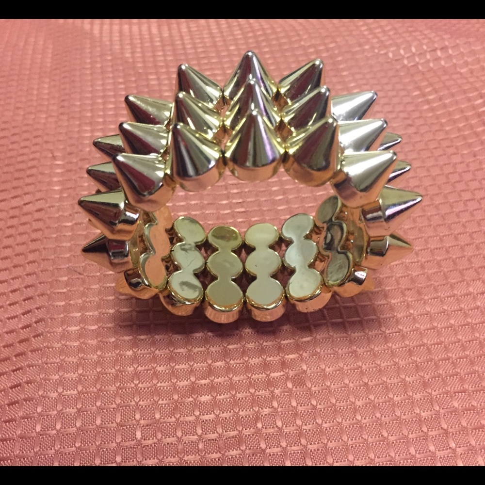 New gold tone spiked bracelet!